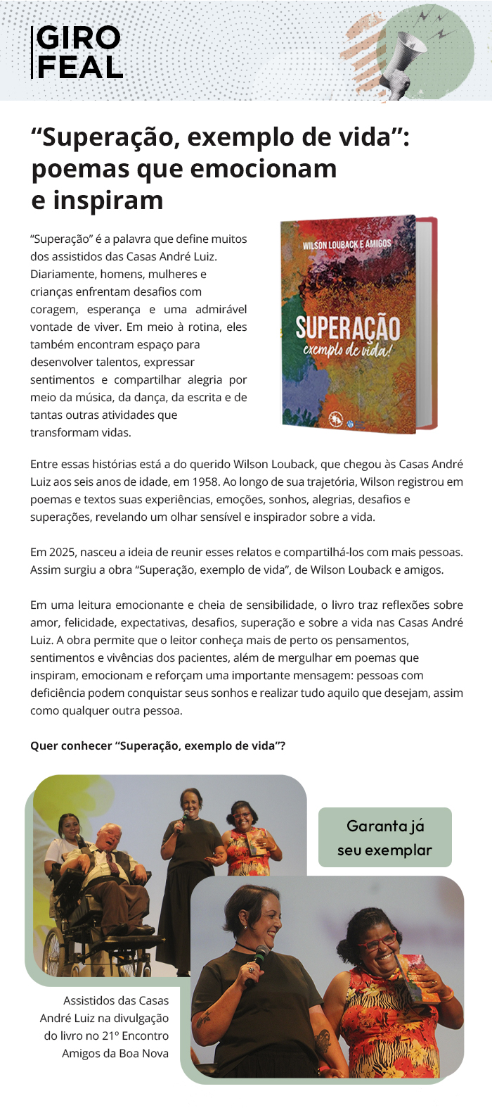 “Superação, exemplo de vida”: poemas que emocionam e inspiram